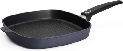 Produktbild von Woll "Diamond Lite" Steakpfanne, viereckig mit Rillen & festem Stiel, 28 x 28 cm, 4 cm hoch - Induktionsgeeignet