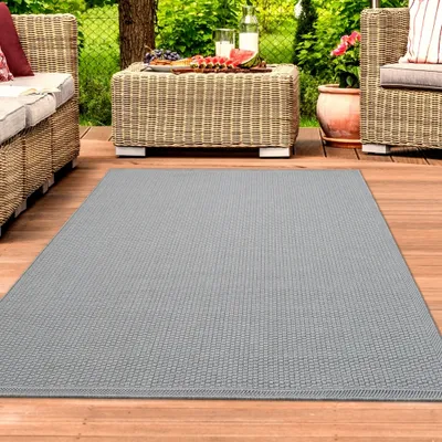 Immagine prodotto di Tappeto resistente per interni ed esterni con effetto 3D e motivo semplice | grigio Dimensioni: 160 x 220 cm
