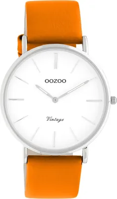Produktbild von Oozoo Damen Lederarmband Uhr Vintage Series orange Analog Quarzuhr UOC20302
