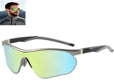 Image de Lunettes de protection pour cyclistes - Protection UV400 - Plastique - 14,4 x 15 x 4,5 cm - Verres sphériques dorés