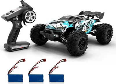 Produktbild von RC Auto 2,4 GHz 70 km/h High Speed 1/16 Offroad RC Trucks Brushless Motor LED-Licht 4WD Fahrzeugrennen Kletterauto Geschenke fuer Kinder Erwachsene 3 Batterien