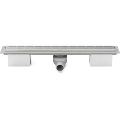 Produktbild von Linearer Kunststofftrog 650 mm, Linienmatte mit Seitenablauf D 50 und Drehsiphon