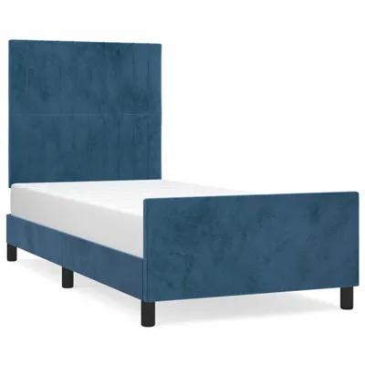 Zdjęcie produktu dla vidaXL Rama łóżka bez materaca ciemnoniebieska 80x200 cm aksamitna