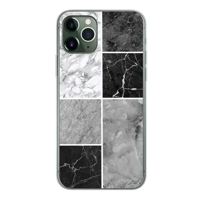 Produktbild von MuchoWow® Handyhülle Schutzhülle Hülle für iPhone 11 Pro Marmor - Schwarz - Weiß Silikon Softcase Handy Hülle - Handy