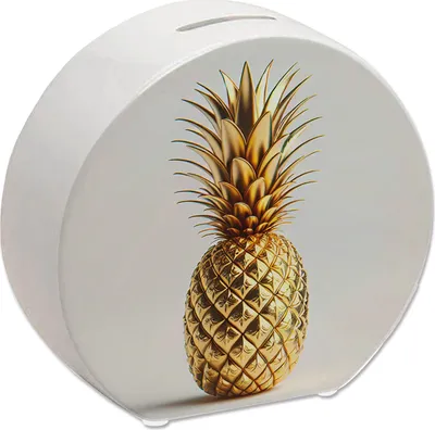 Produktbild von Goldene Ananas auf weißem Hintergrund Spardose