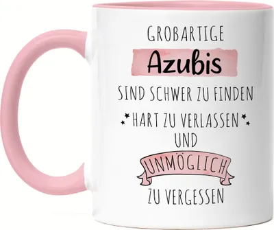 Produktbild von Großartige Azubis Sind Schwer Zu Finden Tasse Rosa Dankeschön Geschenk Hart Zu Vergessen