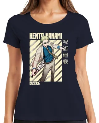 Immagine prodotto di Kento Nanami Jujutsu Kaisen Tuta Occhiali Cravatta Lama Maglietta Manga Donna, Navy, S