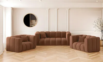 Produktbild von Kaiser Möbel Sofagarnitur 2+1+1 Couchgarnitur serie Grand stilvol, Stoff Salvador Braun