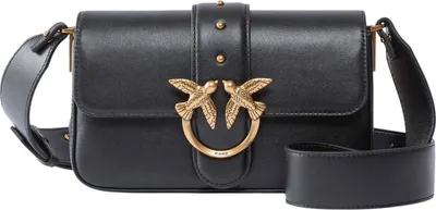 Produktbild von PINKO Umhängetasche Love One Mini Slouchy FL Nero - Antique Gold schwarz