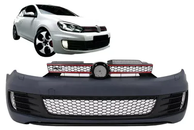 Image de Pare-chocs pour VW Golf VI 6 (2008-2013) avec calandre et phares antibrouillard, style GTI.