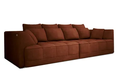 Produktbild von DOMO-HOME Big Sofa TIGA mit Elektrisch Ausziehbaren Sitzflächen 302x136cm| Stilvolle und  | Moderne Design für Ihr Wohnzimmer | Komfortable Schlafcouch | Farbe braun | APHRODITE
