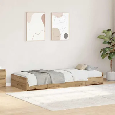Produktbild von Maison Exclusive - Bettrahmen mit Kopfteil Artisan-Eiche 90 x 200 cm Holzwerkstoff
