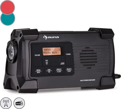 Produktbild von Auna Radio, Aufladbares DAB-Radio, DAB Plus Radio mit Bluetooth, Radio mit Batterie, DAB/DAB+/FM, Küchenradio mit LCD Display, Wecker, Retro-Radio Klein, Radio mit Netzstecker, USB & Streaming, 1W
