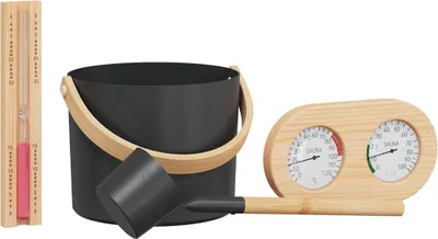 Produktbild von Sauna Zubehör Set 4 pcs Schwarz