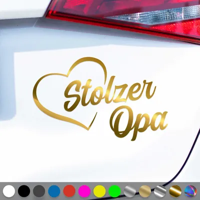 Produktbild von PantherPixel Stolzer Opa Aufkleber Großeltern Enkelkinder Sticker Auto Geschenkidee Farbe Chrom-Gold