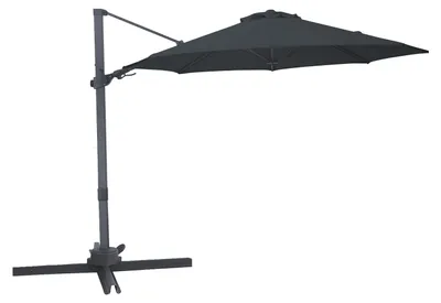 Produktbild von AXI Solis Ampelschirm Rund Ø 300 cm in Anthrazit/Grau | Sonnenschirm für Garten / Terrasse mit Pulverbeschichtetes Gestell | Inkl. Kreuzfuß &