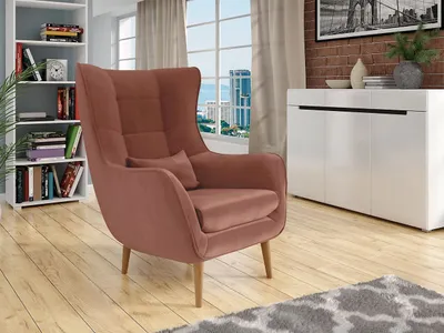 Produktbild von Designové křeslo ušák LEVI - růžové