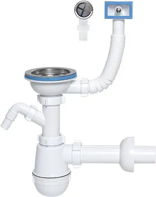 Produktbild von Einzel Spülbecken Flasche Drain Siphon 115mm Waschmaschine Geschirrspülmaschine Eingangs
