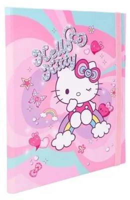 Image de Pochette en carton à élastique A4 Hello Kitty rose, modèle 1 - PATIO