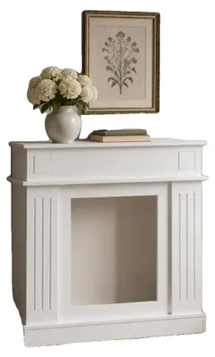 Immagine prodotto di Cornice per camino, realizzata in materiale composito, dimensioni 102 cm x 26 cm x 100 cm, compatibile con caminetti elettrici, design contemporaneo, cornice decorativa