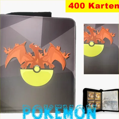 Produktbild von Pokemon Karten Pokémon Sammelkarten Album 400 Karten, Sammelkartenalben Sammelheft Sammelmappe Sammelbuch Weihnachten geschenke