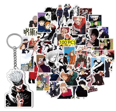 Productafbeelding van Set van 100 Anime Stickers met Sleutelhanger