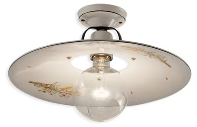 Produktbild von Klassische Deckenleuchte Bologna Metall und Keramik Schwarz beschattet Kupfer 40Cm 1 Licht E27