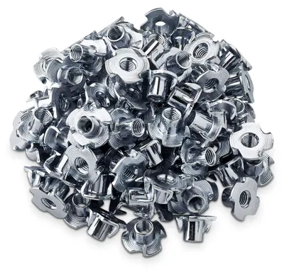Produktbild von SOTECH Einschlagmutter M4 x 8 x 15 mm mit 4 Einschlagspitzen – Möbelbau (100 Stück)