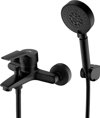 Produktbild von Auralum klassisch Badewanne Duschset mit 5 Funktionen Handbrause, Schwarze Badewannenarmatur, Duschsystem Duschset für Badewanne und Badezimmer