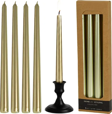 Image de Bougie de Noël pour le dîner de la veille de Noël 4 pièces Or