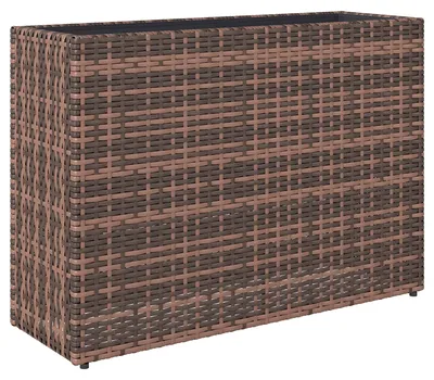 Obrázok produktu pre Ratanový kvetináč s nastaviteľnými nožičkami | Farba: Hnedá | Rozmery: 81 x 28 x 58 cm
