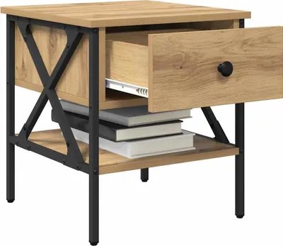 Image de vidaXL Table de nuit avec tiroirs 2 pcs Chêne Artisan 40 x 42 x 45 cm