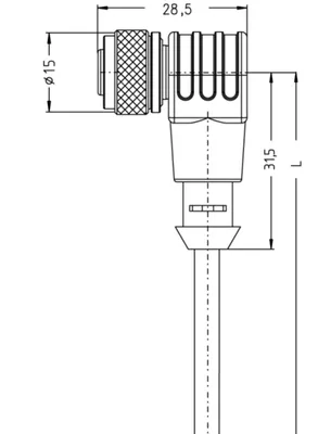 Produktbild von 8036089 - HT-WWAK4-5/S2430, Anschlussleitung Kupplung M12x1, Hochtemperaturfest