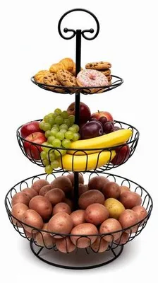 Produktbild von Famanu Etagere 3-lagig für Obst und Snacks - Schwarz