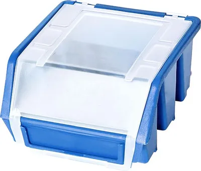 Produktbild von Ergobox - Stapelbare Box mit Deckel (Größe 1), Farbe blau