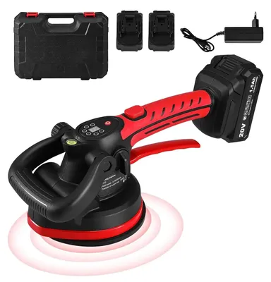 Produktbild von Fliesenvibrator - Handgeführtes Fliesenlegegerät - Elektrische Rüttelmaschine - Für große Boden- und Wandfliesen - Akku wiederaufladbar - Schwarz