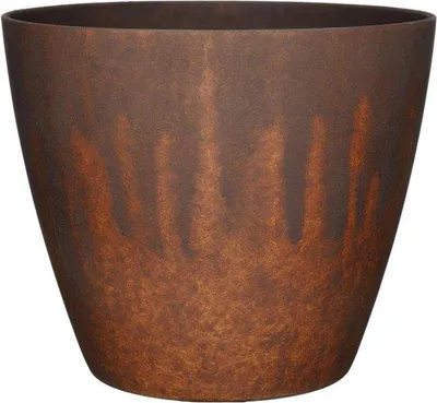 Image de Pot de fleurs Famanu - Fabriqué en résine - Couleur rouille cuite - 20 cm