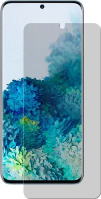 A screen protector is shown on top of a smartphone screen with a colorful abstract background.