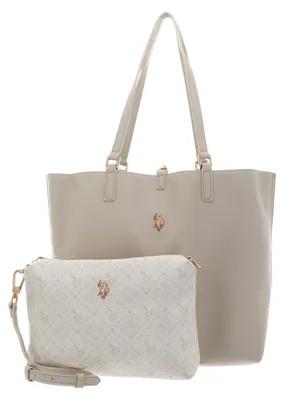 Image de U.S. POLO ASSN. sac à épaule Malibu Shopping Bag Ivory écru