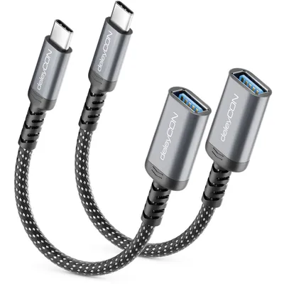 Produktbild von deleyCON USB-C auf USB Adapter OTG 10 Gbps Typ-C auf USB-A, 2 Stück