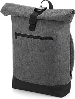 Produktbild von BagBase BG855 | Roll-Top Backpack / Freizeit Rucksack | 32 x 44 x 13 cm - Farbe: Grey Marl/Black - Größe: 32 x 44 x 13 cm