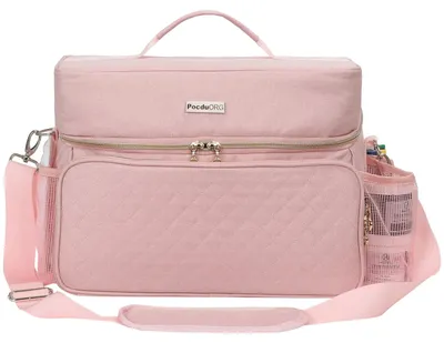 Acrylfarbe-Organizer-Tasche mit Pinselhalter, Pro Rosa