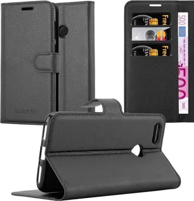 Produktbild von Cadorabo Hülle für Huawei Enjoy 7 Schutz Hülle in Schwarz Handyhülle Etui Case Cover Magnetverschluss