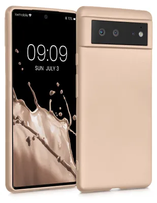 Produktbild von kwmobile Handyhülle für Google Pixel 6 Hülle - Silikon Case metallisch schimmernd - Schutzhülle Cover - Metallic Gold