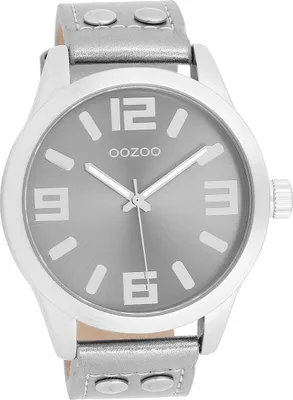 Produktbild von Oozoo Leder Damen Uhr Analog Quarzuhr Armband silber Timepieces D2UOC1082A