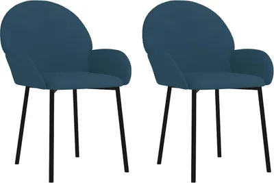 Produktbild von vidaXL Esszimmerstühle 2 Stk. Blau Samt