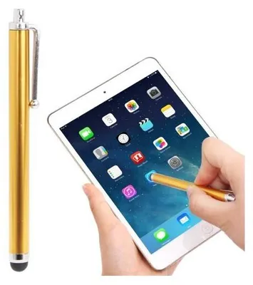 A stylus pen is being used to interact with a tablet screen.