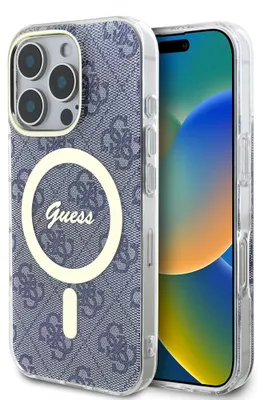 Zdjęcie produktu dla Etui Guess IML 4G MagSafe do iPhone 16 Pro niebieski