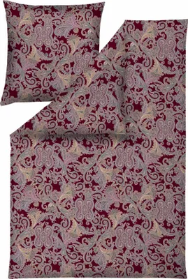 Produktbild von Estella Mako-Satin Bettwäsche 155x220 Ornelio bordeaux rot Paisley 7481-955