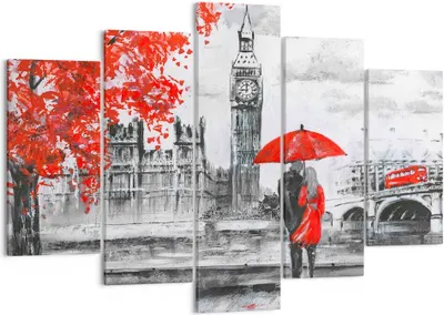 Produktbild von Bild auf Leinwand - Leinwandbild - London Architektur big ben - 150x100cm - Wand Bild - Wanddeko - Leinwanddruck - Bilder - Kunstdruck - Wanddekoration - Leinwand bilder - Wandkunst - EA150x100-3153